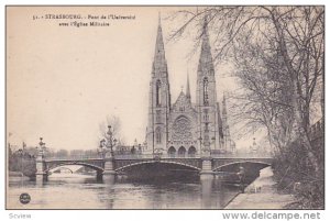 STRASBOURG, Alsace, France; Pont de l'Universite avec l'Eglise Militaire, 00-10s