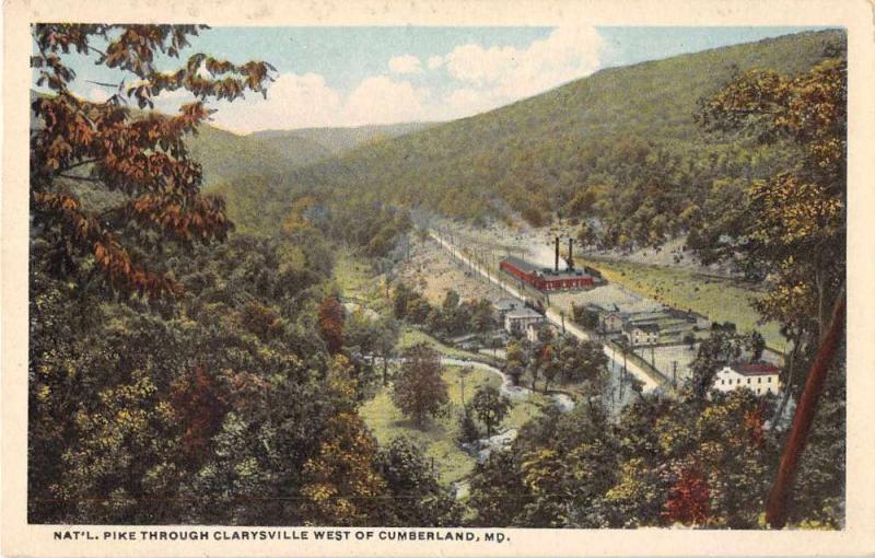 Clarysville Maryland National Pike Scenic View Antique Postcard J51584