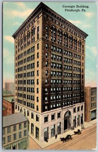 Vtg Pittsburgh Pennsylvania PA Carnegie Building 1910s View Old Unused Postcard