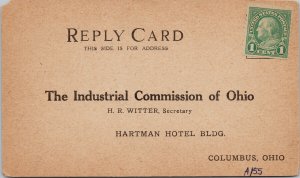 Columbus OH Industrial Commission of Ohio Employee Report Postcard G90 *as is