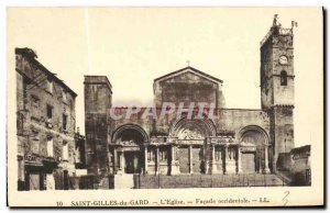 Old Postcard Saint Gilles Gard The Church West Facade