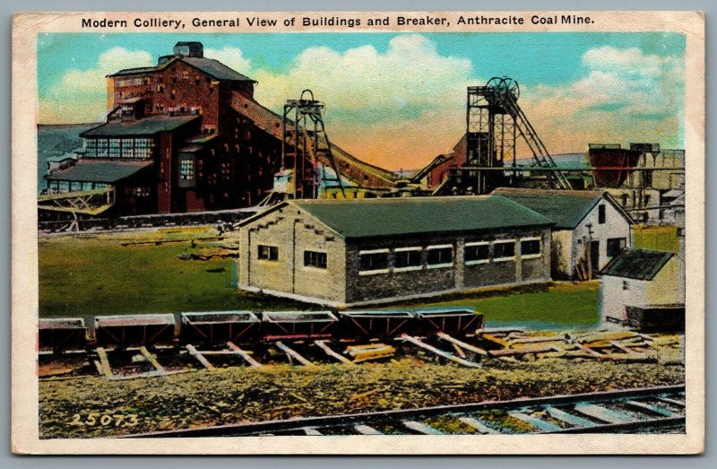 Postcard Scranton PA c1920s Anthracite Coal Mine Colliery Buildings & Breaker