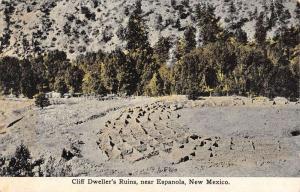 Espanola New Mexico Cliff Dwellers Ruins Antique Postcard K83965