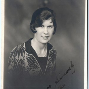 c1950s Aberdeen, Scotland Cute Young Lady RPPC Portrait APS Service A151