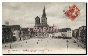 Old Postcard Lisieux Place Thiers and the Cathedral