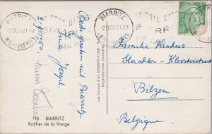 France Biarritz Rocher de la Vierge Vintage RPPC C182