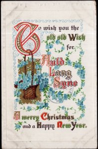 To wish you the old old Wish for Auld Lang Syne Christmas - Embossed pm1911 - DB