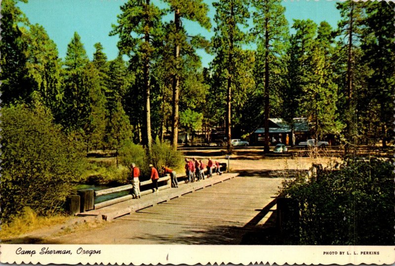 Oregon Camp Sherman Bridge Feeding Fish In The Metolius River