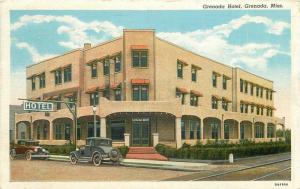 Autos Roadside Grenada Hotel 1939 Mississippi Teich postcard 1992