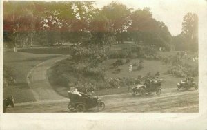 Automobile Drive Park Scene C-1910 RPPC Photo Postcard 20-5125