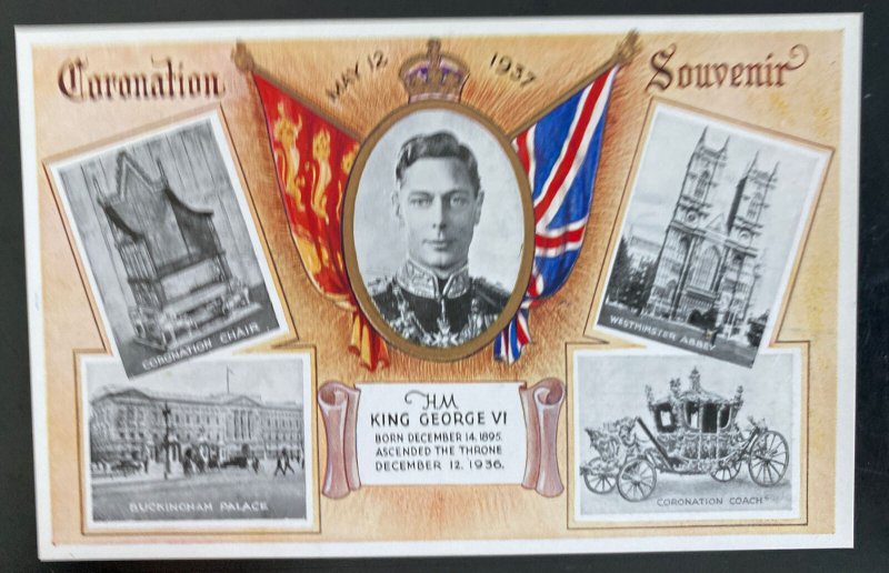 Mint England Souvenir Picture Postcard King George VI Coronation KGVI