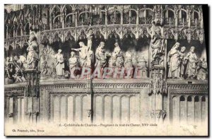 Old Postcard Cathedarle Chartres Choir tower Fragment