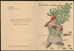 3rd Reich Germany 1941 Weihnacht Christmas Card Cover UNUSED 100625