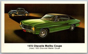 1972 Chevrolet Chevelle Malibu Coupe Advertising Car Automobile Postcard