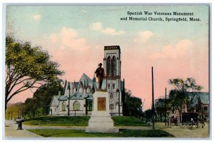 Spanish War Veterans Monument & Memorial Church Springfield MA Vintage Postcard