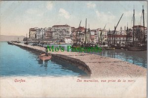 Greece Postcard - Corfou,  Les Murailles, Vue Prise De La Mer  RS34467