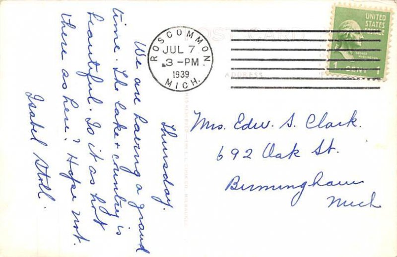 Pine Woods Camp Real Photo - Higgins Lake, Michigan MI