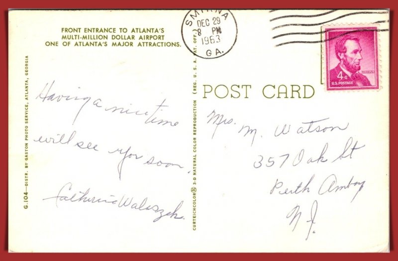 Georgia, Atlanta - Front Entrance To Airport - [GA-164]