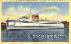 SS Pocahontas, Norfolk, Virginia, VA USA Ferry Ship 1943 light wear, postal u...