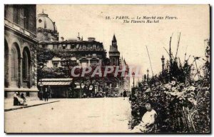Old Postcard Paris Le Marche aux Fleurs
