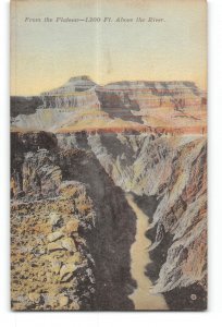 Grand Canyon Arizona AZ Postcard 1915-1930 From the Plateau 1300 Ft Above River