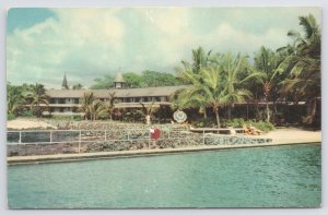 State View~Kona Inn From River @ Kailua Hawaii~Vintage Postcard