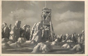 Austria Tafelfichte observation tower in winter 1923