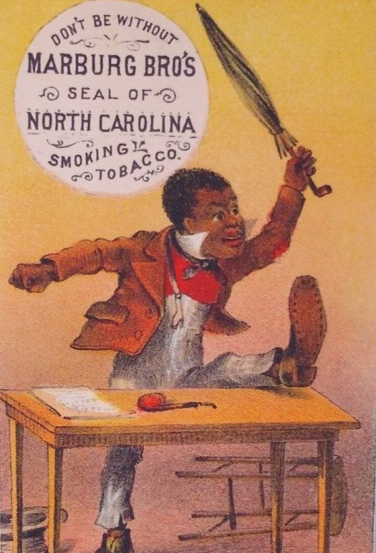 1800s African American North Carolina Smoking Tobacco Marburg Cigars Trade Card