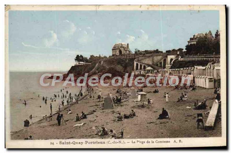 Old Postcard SAINT-QUAY-PORTRIEUX beach Countess