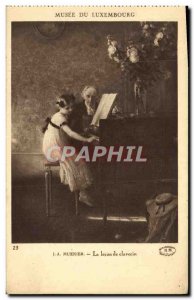 Old Postcard Musee Du Luxembourg Muenier The Piano harpsichord lesson