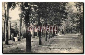 Old Postcard Villeneuve sur Yonne Walk Victor Hugo