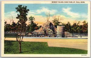 Monkey Island Como Park St. Paul Minnesota MN Attraction Postcard