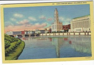 Vintage Postcard 50s, Civic Center Group, Columbus, Ohio 