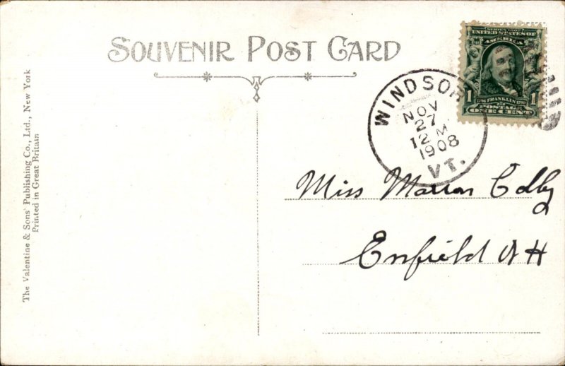 Windsor VT Vermont South Main Street Train Bridge c1900-20s Vintage Postcard