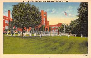 Woodstock Virginia Massanutten Military Academy Linen Antique Postcard K17253