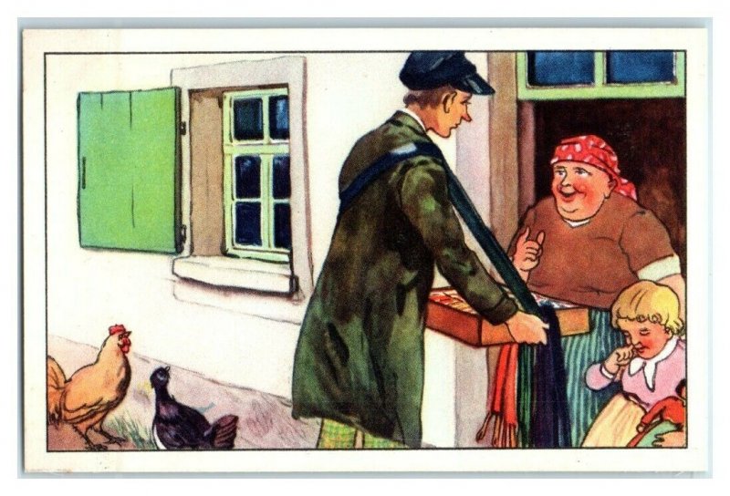 Farmer Wife Invites Man Inside, The Long Winter, Echte Wagner German Trade Card