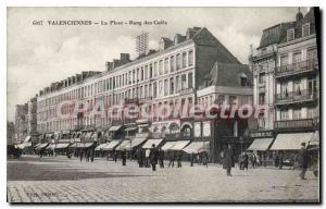 Old Postcard Valenciennes Place Rang Des Cafs