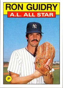 1986 Topps Baseball Card AL All Star Ron Guidry sk10688