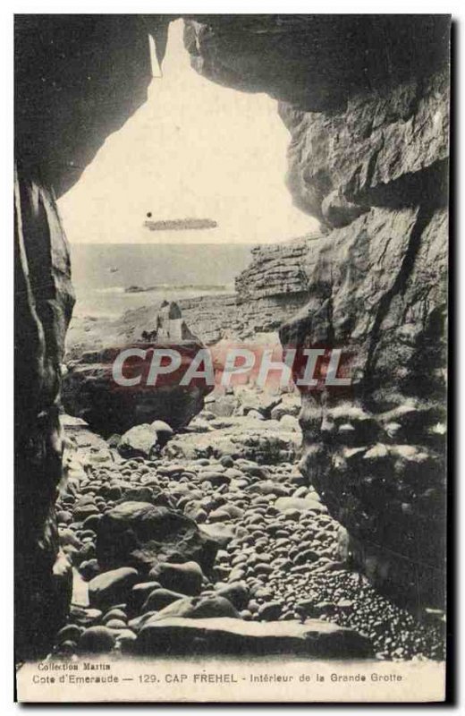 Postcard Old Cap Frehel Interior of big cave