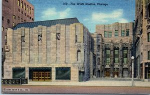 1940s WGN Radio Studios Chicago IL Postcard