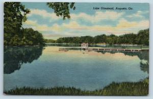 Postcard GA Augusta Lake Olmstead Vintage Linen N14