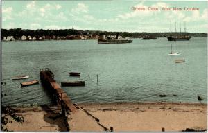 View of Groton CT from New London Vintage Postcard P26