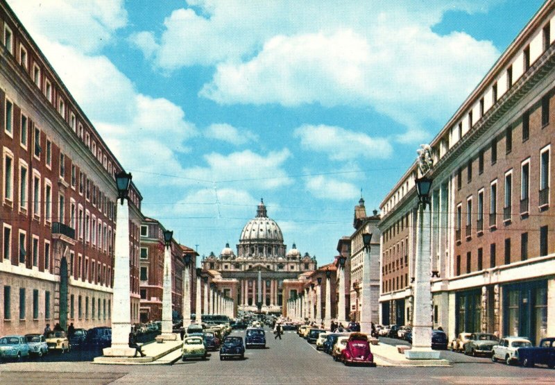 Postcard Reconciliation Street And Saint Peter Basilica Vatican City Rome Italy