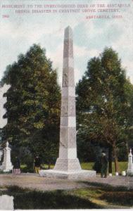 Ohio Ashtabula Monument To Unrecognized Dead From Ashtabula Bridge Disaster I...