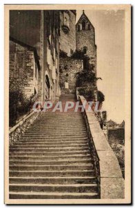 Old Postcard Rocamadour The grand staircase of 216 steps