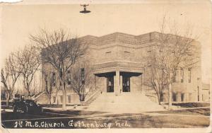 D49/ Gothenburg Nebraska Ne Real Photo RPPC Postcard 1917 1st M.E. Church