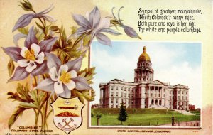 CO - State Flower & Capitol. Columbine & Denver