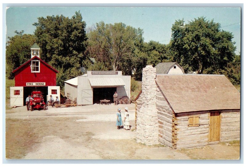 c1960's Fire House Midwest Old Settlers & Threshers Mt. Pleasant IA Postcard