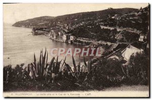 Old Postcard Villefranche old town and Cap de Rascasse