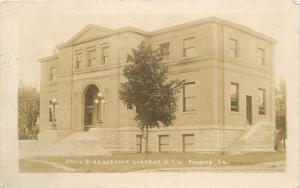 David B Henderson Library Fayette Iowa RPPC real photo postcard 563